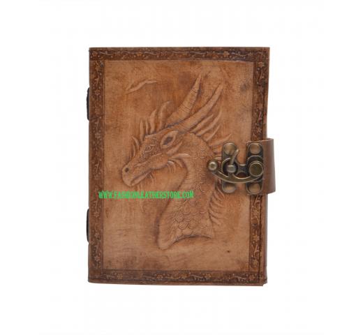 Handmade New Charcoal Color Leather Journal Unicorn Embossed Diary